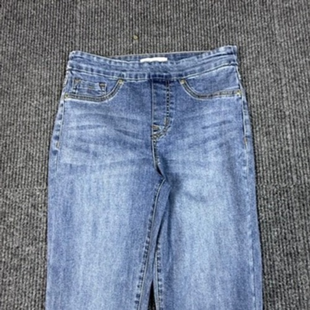 Tribal Jeans Womens Size 4 Medium Wash Beaded Embroidered Pull On Denim 5462A - Picture 12 of 14
